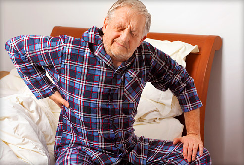 senior back pain wake up