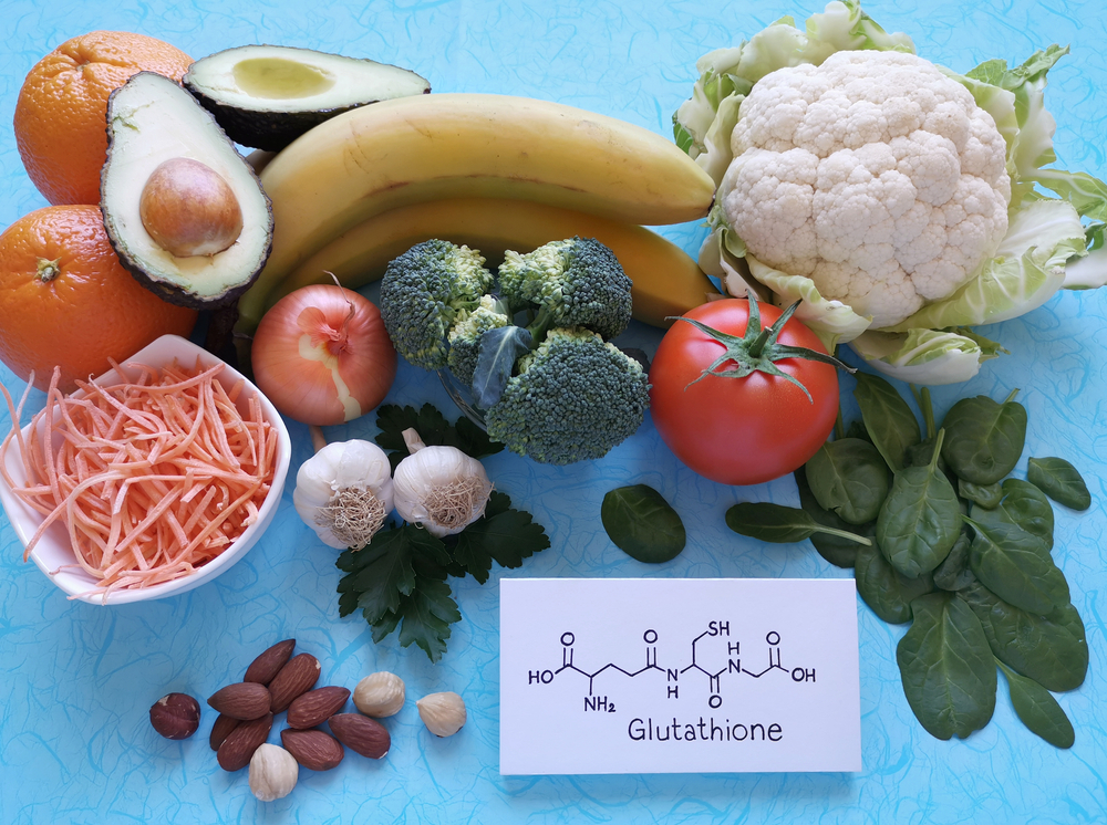 Food,Rich,In,Glutathione,With,Structural,Chemical,Formula,Of,Glutathione