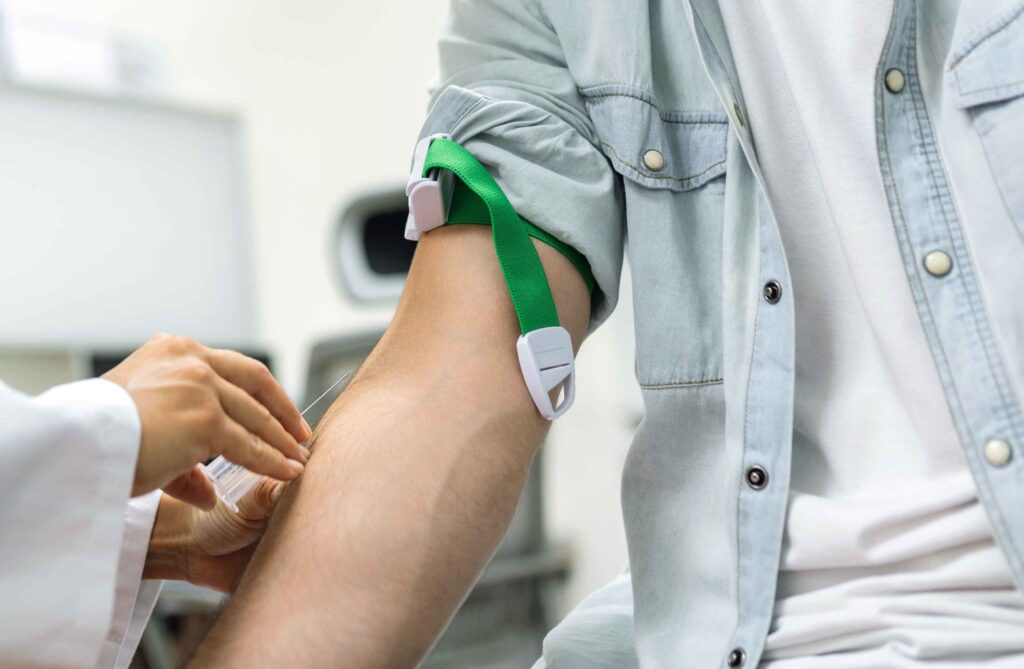 Man getting blood drawn.