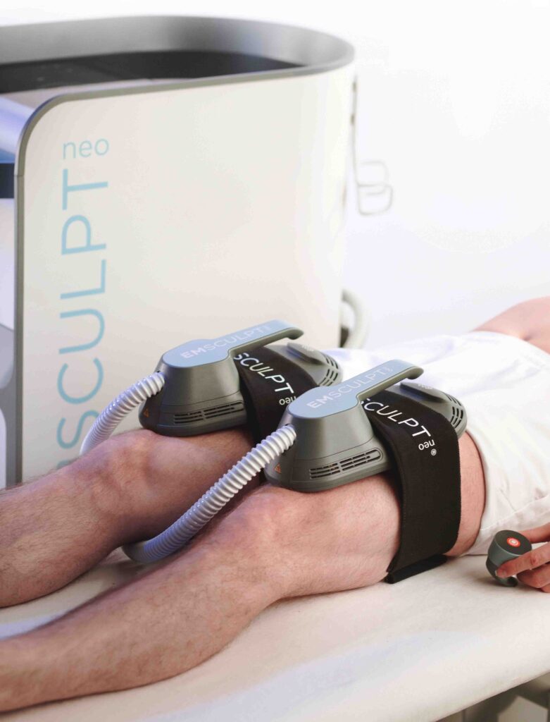 Man getting body sculpting with BTL.
