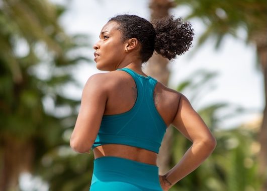 Portrait,From,Behind,Fitness,Woman,Running,Outdoor Neuro Nourish IV therapy option. Woman running outdoors.